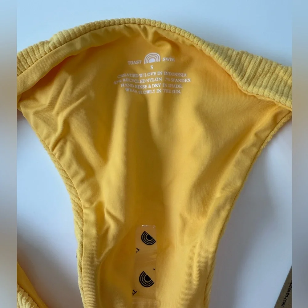 NWT Free People x Toast Swim Ribbed High Hip Bikini Bottom Sunset Rib Small - Picture 8 of 12